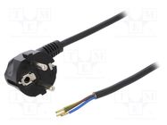 Cable; 3x1mm2; CEE 7/7 (E/F) plug angled,wires,SCHUKO plug; PVC PLASTROL