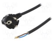 Cable; 3x1.5mm2; CEE 7/7 (E/F) plug angled,wires,SCHUKO plug PLASTROL