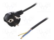 Cable; 3x0.75mm2; CEE 7/7 (E/F) plug angled,wires,SCHUKO plug PLASTROL