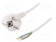 Cable; 3x0.75mm2; CEE 7/7 (E/F) plug angled,wires,SCHUKO plug PLASTROL