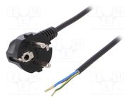 Cable; 3x0.75mm2; CEE 7/7 (E/F) plug angled,wires,SCHUKO plug PLASTROL