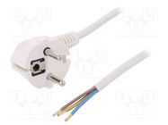 Cable; 3x1mm2; CEE 7/7 (E/F) plug angled,wires,SCHUKO plug; PVC PLASTROL