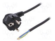 Cable; 3x1mm2; CEE 7/7 (E/F) plug angled,wires,SCHUKO plug; PVC PLASTROL