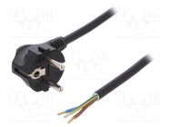 Cable; 3x1.5mm2; CEE 7/7 (E/F) plug angled,wires,SCHUKO plug PLASTROL