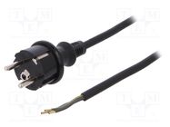 Cable; 3x1mm2; CEE 7/7 (E/F) plug,wires,SCHUKO plug; rubber PLASTROL