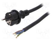 Cable; 3x2.5mm2; CEE 7/7 (E/F) plug,wires,SCHUKO plug; rubber PLASTROL