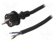 Cable; 3x2.5mm2; CEE 7/7 (E/F) plug,wires,SCHUKO plug; rubber PLASTROL