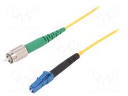 Fiber patch cord; FC/APC,LC/UPC; 5m; 9/125um; yellow; Out: LC/UPC FIBRAIN