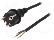 Cable; 3x1mm2; CEE 7/7 (E/F) plug,wires,SCHUKO plug; rubber; 4m PLASTROL