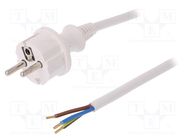 Cable; 3x1.5mm2; CEE 7/7 (E/F) plug,wires,SCHUKO plug; PVC; 4m PLASTROL