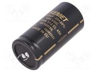 Capacitor: electrolytic; SNAP-IN; 1.1mF; 450VDC; Ø40x80mm; ±20% KEMET