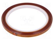 Tape: high temperature resistant; Thk: 0.07mm; 62%; amber; W: 6mm 3M