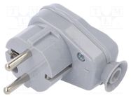 Connector: AC supply; male; plug; 2P+PE; 250VAC; 16A; grey; PIN: 3 TIMEX-ELEKTRO