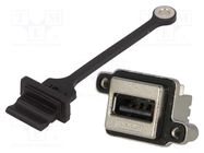 Connector: USB A; socket; MUSB; for panel mounting,screw; THT AMPHENOL COMMUNICATIONS SOLUTIONS