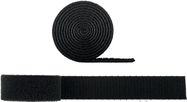 Cable Management Set with Hook-and-Loop Fastener Roll (1 m), black - for organising and attaching cables, adjustable length