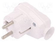 Connector: AC supply; male; plug; 2P+PE; 250VAC; 16A; white; PIN: 3 TIMEX-ELEKTRO