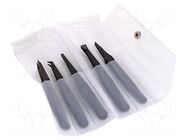 Tweezers-set; ESD; 5pcs. IDEAL-TEK