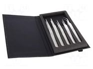 Tweezers-set; for precision works; 5pcs. IDEAL-TEK