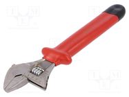 Wrench; insulated,adjustable; tool steel; for electricians; 1kV 