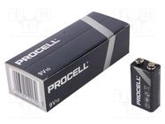 Battery: alkaline; 6F22; 9V; non-rechargeable; 10pcs. PROCELL