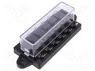 Fuse boxes; 19mm; 30A; screw; Leads: connectors 6,4mm; Body: black SCI