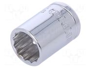 Socket; 12-angles,socket spanner; 14mm; 3/8"; Plating: chromium Workpro