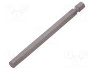 Screwdriver bit; hex key; HEX 6mm; Overall len: 90mm WIHA