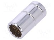 Socket; 12-angles,socket spanner; 9mm; 1/4"; Plating: chromium Workpro