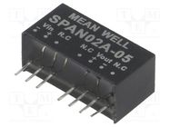 Converter: DC/DC; 2W; Uin: 9÷18V; Uout: 5VDC; Iout: 0÷400mA; SIP8; THT MEAN WELL