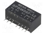 Converter: DC/DC; 6W; Uin: 9÷36V; Uout: 12VDC; Iout: 0÷500mA; SIP8 MEAN WELL