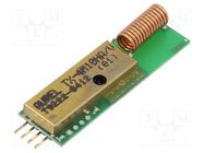 Module: RF; AM transmitter; AM,ASK; 433.92MHz; 3VDC; 56x18.5x10mm AUREL