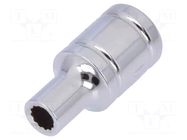 Socket; 12-angles,socket spanner; 4mm; 1/4"; Plating: chromium Workpro