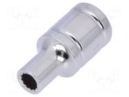 Socket; 12-angles,socket spanner; 4mm; 1/4"; Plating: chromium Workpro