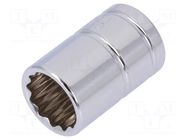Socket; 12-angles,socket spanner; 11mm; 1/4"; Plating: chromium Workpro