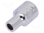 Socket; 12-angles,socket spanner; 6mm; 3/8"; Plating: chromium Workpro