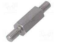 Screwed spacer sleeve; 15mm; Ext.thread: M4; hexagonal DREMEC