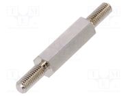 Screwed spacer sleeve; 15mm; Ext.thread: M3; hexagonal; brass 