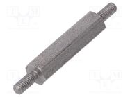 Screwed spacer sleeve; 20mm; Ext.thread: M2,5; hexagonal DREMEC