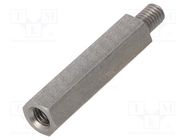 Screwed spacer sleeve; 40mm; Int.thread: M6; Ext.thread: M6 DREMEC