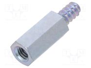 Screwed spacer sleeve; 15mm; Int.thread: M4; Ext.thread: ST4,2 DREMEC