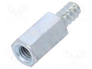 Screwed spacer sleeve; 12mm; Int.thread: M4; Ext.thread: ST4,2 DREMEC