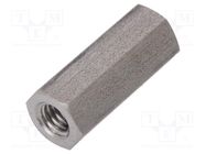 Screwed spacer sleeve; 25mm; Int.thread: M6; hexagonal DREMEC