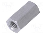 Screwed spacer sleeve; 20mm; Int.thread: M6; hexagonal; aluminium DREMEC