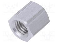 Screwed spacer sleeve; 8mm; Int.thread: M5; hexagonal; aluminium DREMEC