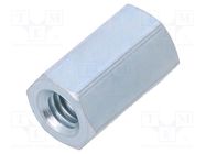 Screwed spacer sleeve; 12mm; Int.thread: M4; hexagonal; steel DREMEC