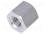 Screwed spacer sleeve; 5mm; Int.thread: M3; hexagonal; aluminium DREMEC