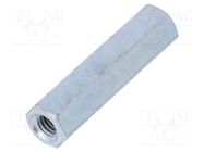 Screwed spacer sleeve; 20mm; Int.thread: M3; hexagonal; steel DREMEC