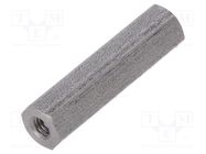 Screwed spacer sleeve; 20mm; Int.thread: M2,5; hexagonal 