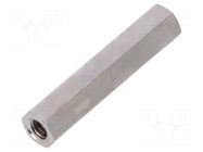 Screwed spacer sleeve; 20mm; Int.thread: M2,5; hexagonal; brass DREMEC