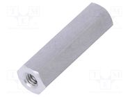 Screwed spacer sleeve; 18mm; Int.thread: M2,5; hexagonal DREMEC